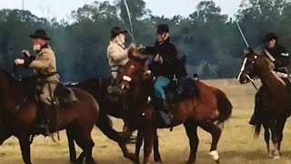 Battle between Union amp Confederate Cavalry at a reenactment [upl. by Yhprum]