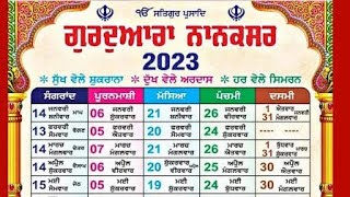 nanakshahi calendar 2023 masya punya sangrad panchmi dashmi date month desi mahiny de hisab naal [upl. by Esya954]