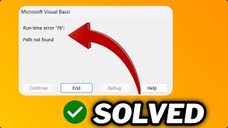 FIXED Runtime error 76 quotPath not foundquot in windows 1011 [upl. by Ahsela]