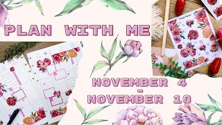 PLAN WITH ME  NOVEMBER PLANNER  CLASSIC VERTICAL HAPPY PLANNER  FLORAL SPEAD [upl. by Elysee]