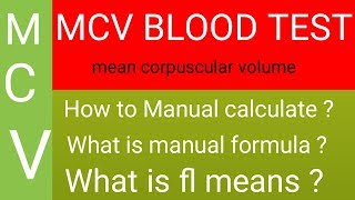 MCV test in hindi  MCV manual calculation formula [upl. by Sulienroc]