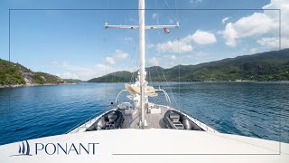 Visite à 360° aux Seychelles à bord du voilier Le Ponant  PONANT [upl. by Bonnell]