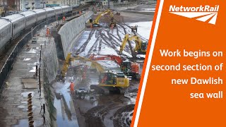 Work begins on second section of new Dawlish sea wall [upl. by Nosdivad]