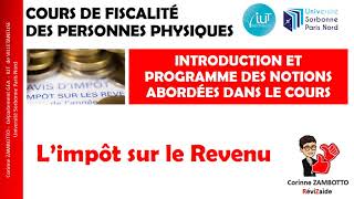 COURS DE FISCALITÉ DES PERSONNES PHYSIQUES  Introduction [upl. by Godard726]