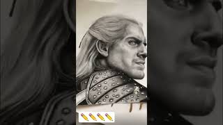 Drawing The Witcher  Geralt of Rivia shorts [upl. by Aicileb483]