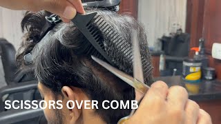 How to Do a Scissors Over Comb Haircut I Only Scissors [upl. by Yenettirb]