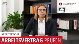 Arbeitsvertrag prüfen – was sollte nicht drinstehen  Kanzlei Hasselbach [upl. by Akvir]