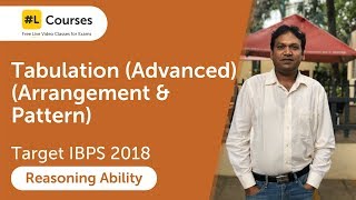 Tabulation Advanced  Arrangement amp Pattern  Reasoning Ability  Target IBPS 2018  Day 20 [upl. by Lockwood98]