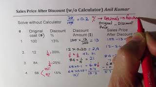 Percentage Discount Easy TIPS Without Calculator [upl. by Dlonyar]