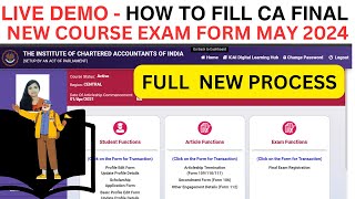 Live Demo  How to Fill CA Final May 2024 Exam Form  How to Fill CA Exam Form May 2024  ICAI EXAM [upl. by Yran]