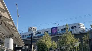 An uncommon sight 3car VTA light rail train  Milpitas BART [upl. by Broderick109]