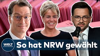 NRWWAHL WÜST klarer Sieger  GRÜNE sind Königsmacher  SPD mit historischer Niederlage [upl. by Laubin]