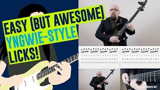 Easy Neoclassical Guitar Licks Yngwie Malmsteen Style [upl. by Eanal929]