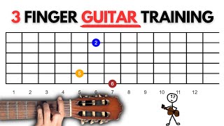 Master Your Fretboard 12Minute 3Finger Guitar Workout 5s Intervals [upl. by Hepzi290]