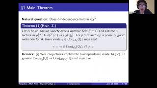 Independence of ℓ for Frobenius conjugacy classes attached to abelian varieties  Rong Zhou [upl. by Aikemit]