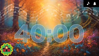 40 Minute Classroom Timer MAGICAL FOREST  Calm Music  Alarm [upl. by Arvie]