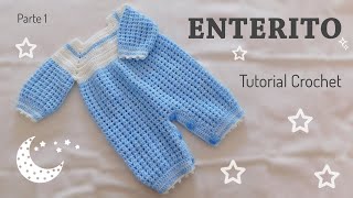 Como tejer un enterito o mameluco a crochet ganchillo para bebe 12 [upl. by Frisse811]