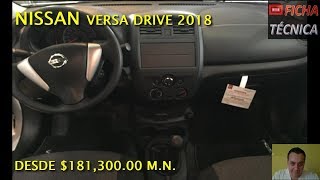 NISSAN VERSA DRIVE 2018 FICHA TECNICA [upl. by Ronalda]