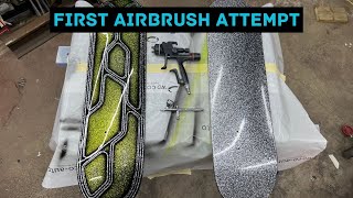 PRO PAINTER tries AIRBRUSH for the first time [upl. by Atekin]