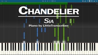 Sia  Chandelier Piano Cover Synthesia Tutorial by LittleTranscriber [upl. by Wooldridge215]