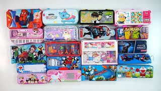 cute stationery collection of unicorn pouchhello kitty gamedoreamon ballmario snake pencil box [upl. by Annaya435]