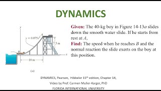 DYNAMICS Example 14311 Principle of Work and Energy [upl. by Qirat]