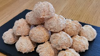 Easy and Tasty Coconut Macaroons  Kokosbusserl Kokosmakronen  简单又好吃的圣诞饼干椰蓉马卡龙 [upl. by Asnerek]