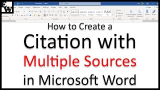 How to Create a Citation with Multiple Sources in Microsoft Word [upl. by Niko]