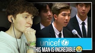 THIS MAN IS INCREDIBLE BTS Speech at the United Nations  UNICEF  ReactionReview [upl. by Enilhtak]