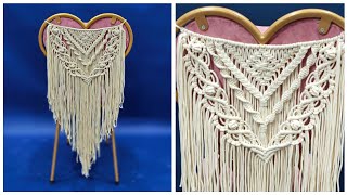 DIY MACRAME WEDDING CHAIR COVER TUTORIAL BY TNARTNCRAFTS [upl. by Hoseia557]