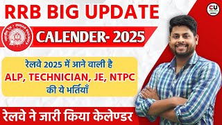 Railway Calender 2025  RRB ALPTechnicianJENTPC New Vacancy 2025  रेलवे नयी भर्ती 2025  RRB [upl. by Fernandez]