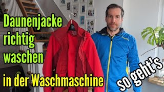 Daunenjacke richtig waschen  Winterjacke waschen Anleitung [upl. by Laehcor251]