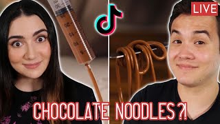 Trying To Turn Chocolate into Noodles Live from TikTok [upl. by Ahmad]