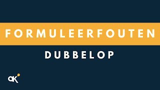 Formuleerfouten Dubbelop [upl. by Ardnuhs]