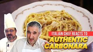 Italian Chef Reacts to Most AUTHENTIC CARBONARA Recipe [upl. by Rhiana293]