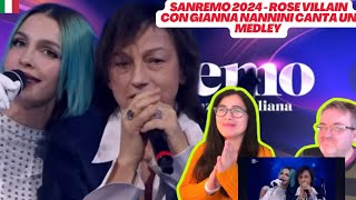 Sanremo 2024  Rose Villain con Gianna Nannini canta un medley  🇩🇰REACTION [upl. by Irby]