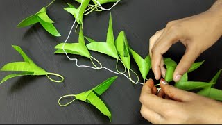 Mango Leaf Toran  Mango Leaf Decoration Idea  Mango Leaf Toran For Festivals  Mango Leaf Craft [upl. by Eiltan719]