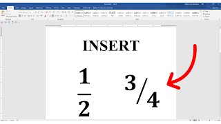 How To Type Fraction In Ms Word Microsoft [upl. by Gregoire]