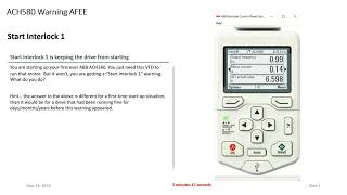 ABB ACH580 VFD Video alarm AFEE Start Interlock 1 [upl. by Lune]