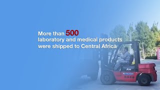 More than 500 laboratory and medical products were shipped to Central Africa [upl. by Saval]