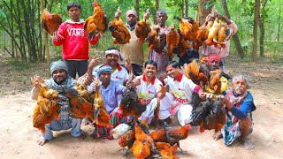 50 Kg Country Chicken cooking for village people  Deshi Chicken gravy recipe village style [upl. by Mehetabel]