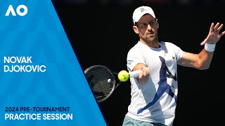 Novak Djokovic Practice Session  Australian Open 2024 [upl. by Cilla225]