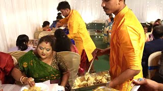 quot Unlimited Food quot Bengali Wedding Reception Party  Mutton Biryani  Chicken Leg  Baked Rasogolla [upl. by Irwinn]