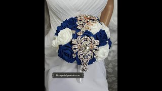 1 DIY How to make your own Brooch Bridal Bouquet No wires Easy [upl. by Liesa]