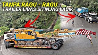 Hebooh Tanpa Ragu  Ragu Dua Truk Trailer Berhasil Libas Jalur Sitinjau Lauik Yang Ramai amp Licin [upl. by Eerised]