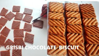 NO OVENNO EGGHOW TO MAKE GRISBI CHOCOLATE BISCUIT AT HOME BUTTER CHOCOLATE BISCUIT [upl. by Erdnaid]