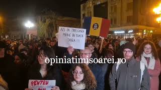 Miting Pro Europa la Timisoara sute de tineri in Piata Operei [upl. by Deach]