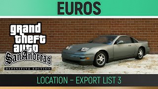 GTA San Andreas Definitive Edition  Euros Location  Export List 3 🏆 [upl. by Asenad]