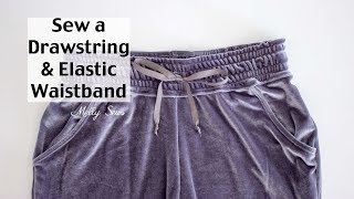 Learn to Sew a Drawstring Waistband  Jogger Pants Waistband Tutorial [upl. by Nahtnhoj144]