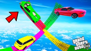 FRANKLIN TRIED IMPOSSIBLE CROSS X LOOP MEGA RAMP PARKOUR CHALLENGE GTA 5  SHINCHAN and CHOP [upl. by Annaihr515]